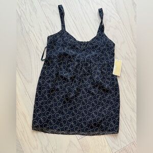 Michael Kors Blue and Gold Patterned Halter Top - NWT